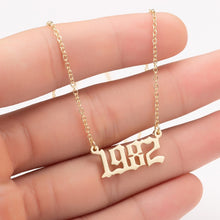 Load image into Gallery viewer, Women Personalized Necklace Special Date Year Number Necklace  girl1994 1995 1996 1997 1998 1999 from 1980 to 2002 chain Jewelry