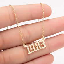 Load image into Gallery viewer, Women Personalized Necklace Special Date Year Number Necklace  girl1994 1995 1996 1997 1998 1999 from 1980 to 2002 chain Jewelry