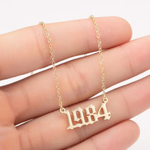 Load image into Gallery viewer, Women Personalized Necklace Special Date Year Number Necklace  girl1994 1995 1996 1997 1998 1999 from 1980 to 2002 chain Jewelry