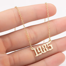 Load image into Gallery viewer, Women Personalized Necklace Special Date Year Number Necklace  girl1994 1995 1996 1997 1998 1999 from 1980 to 2002 chain Jewelry