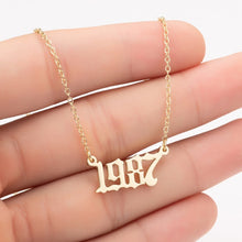 Load image into Gallery viewer, Women Personalized Necklace Special Date Year Number Necklace  girl1994 1995 1996 1997 1998 1999 from 1980 to 2002 chain Jewelry