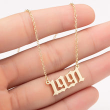Load image into Gallery viewer, Women Personalized Necklace Special Date Year Number Necklace  girl1994 1995 1996 1997 1998 1999 from 1980 to 2002 chain Jewelry