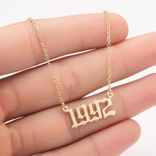 Load image into Gallery viewer, Women Personalized Necklace Special Date Year Number Necklace  girl1994 1995 1996 1997 1998 1999 from 1980 to 2002 chain Jewelry