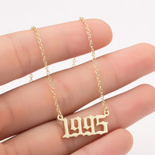 Load image into Gallery viewer, Women Personalized Necklace Special Date Year Number Necklace  girl1994 1995 1996 1997 1998 1999 from 1980 to 2002 chain Jewelry