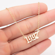 Load image into Gallery viewer, Women Personalized Necklace Special Date Year Number Necklace  girl1994 1995 1996 1997 1998 1999 from 1980 to 2002 chain Jewelry