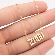Load image into Gallery viewer, Women Personalized Necklace Special Date Year Number Necklace  girl1994 1995 1996 1997 1998 1999 from 1980 to 2002 chain Jewelry