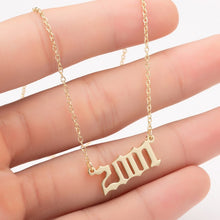 Load image into Gallery viewer, Women Personalized Necklace Special Date Year Number Necklace  girl1994 1995 1996 1997 1998 1999 from 1980 to 2002 chain Jewelry