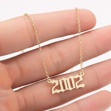Load image into Gallery viewer, Women Personalized Necklace Special Date Year Number Necklace  girl1994 1995 1996 1997 1998 1999 from 1980 to 2002 chain Jewelry