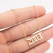Load image into Gallery viewer, Women Personalized Necklace Special Date Year Number Necklace  girl1994 1995 1996 1997 1998 1999 from 1980 to 2002 chain Jewelry