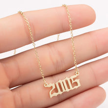 Load image into Gallery viewer, Women Personalized Necklace Special Date Year Number Necklace  girl1994 1995 1996 1997 1998 1999 from 1980 to 2002 chain Jewelry