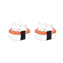 Load image into Gallery viewer, 2019 Lovely Sushi Resin Earrings Kawaii Cartoon Rice Ball Acrylic Earrings Food Art Epoxy Stud Earring