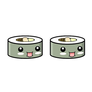 2019 Lovely Sushi Resin Earrings Kawaii Cartoon Rice Ball Acrylic Earrings Food Art Epoxy Stud Earring