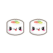 Load image into Gallery viewer, 2019 Lovely Sushi Resin Earrings Kawaii Cartoon Rice Ball Acrylic Earrings Food Art Epoxy Stud Earring