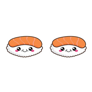 2019 Lovely Sushi Resin Earrings Kawaii Cartoon Rice Ball Acrylic Earrings Food Art Epoxy Stud Earring