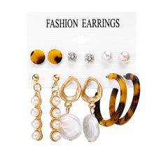 Load image into Gallery viewer, 17KM Vintage Moon Pearl Stud Earrings Set For Women BOHO Tassel Geometric Heart Twist Earring 2019 New DIY Bohemian Jewelry