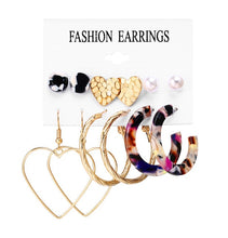 Load image into Gallery viewer, 17KM Vintage Moon Pearl Stud Earrings Set For Women BOHO Tassel Geometric Heart Twist Earring 2019 New DIY Bohemian Jewelry