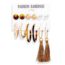 Load image into Gallery viewer, 17KM Vintage Moon Pearl Stud Earrings Set For Women BOHO Tassel Geometric Heart Twist Earring 2019 New DIY Bohemian Jewelry