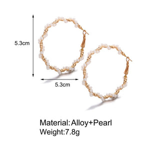 17KM Vintage Moon Pearl Stud Earrings Set For Women BOHO Tassel Geometric Heart Twist Earring 2019 New DIY Bohemian Jewelry