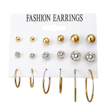Load image into Gallery viewer, 17KM Vintage Moon Pearl Stud Earrings Set For Women BOHO Tassel Geometric Heart Twist Earring 2019 New DIY Bohemian Jewelry