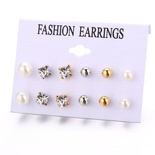 Load image into Gallery viewer, 17KM Vintage Moon Pearl Stud Earrings Set For Women BOHO Tassel Geometric Heart Twist Earring 2019 New DIY Bohemian Jewelry