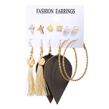 Load image into Gallery viewer, 17KM Vintage Moon Pearl Stud Earrings Set For Women BOHO Tassel Geometric Heart Twist Earring 2019 New DIY Bohemian Jewelry
