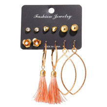 Load image into Gallery viewer, 17KM Vintage Moon Pearl Stud Earrings Set For Women BOHO Tassel Geometric Heart Twist Earring 2019 New DIY Bohemian Jewelry