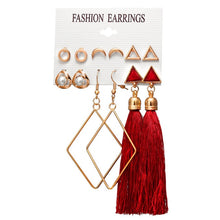 Load image into Gallery viewer, 17KM Vintage Moon Pearl Stud Earrings Set For Women BOHO Tassel Geometric Heart Twist Earring 2019 New DIY Bohemian Jewelry