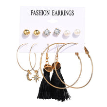 Load image into Gallery viewer, 17KM Vintage Moon Pearl Stud Earrings Set For Women BOHO Tassel Geometric Heart Twist Earring 2019 New DIY Bohemian Jewelry