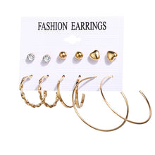 Load image into Gallery viewer, 17KM Vintage Moon Pearl Stud Earrings Set For Women BOHO Tassel Geometric Heart Twist Earring 2019 New DIY Bohemian Jewelry