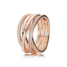 Load image into Gallery viewer, 9 Styler 925 Sterling Silver Charms Women Ring Rose Gold Snowflake Crown With Full Crystal Round Ring For Women Jewelry