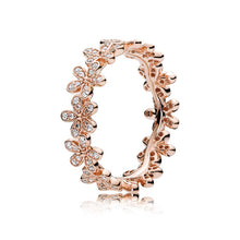 Load image into Gallery viewer, 9 Styler 925 Sterling Silver Charms Women Ring Rose Gold Snowflake Crown With Full Crystal Round Ring For Women Jewelry