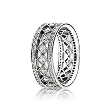 Load image into Gallery viewer, 9 Styler 925 Sterling Silver Charms Women Ring Rose Gold Snowflake Crown With Full Crystal Round Ring For Women Jewelry