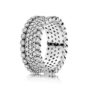 9 Styler 925 Sterling Silver Charms Women Ring Rose Gold Snowflake Crown With Full Crystal Round Ring For Women Jewelry