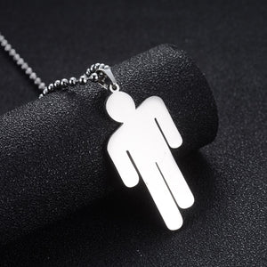 Billie Eilish Pendant Necklace Round Strand Chain Stainless Steel  Necklace Fans Gifts