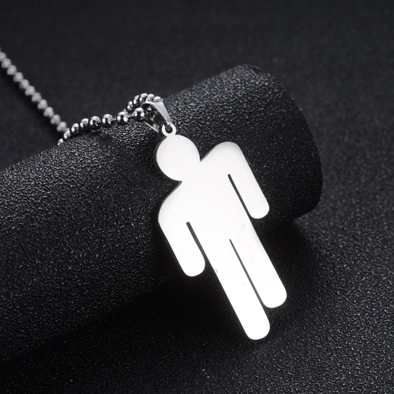 Billie Eilish Pendant Necklace Round Strand Chain Stainless Steel  Necklace Fans Gifts