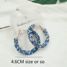 Load image into Gallery viewer, Earrings Charm Pink Blue Black White Multicolor Matte Circle Shiny Crystal Big Earrings Fashion Jewelry Women's New Design