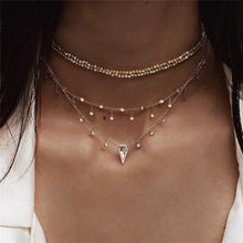 Load image into Gallery viewer, Vintage Multi-element Crystal Necklace For Women Fashion Stone Necklace Multiple Layers Pendant Long Necklaces Boho Gift Jewelry
