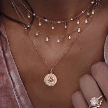 Load image into Gallery viewer, Vintage Multi-element Crystal Necklace For Women Fashion Stone Necklace Multiple Layers Pendant Long Necklaces Boho Gift Jewelry