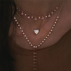 Vintage Multi-element Crystal Necklace For Women Fashion Stone Necklace Multiple Layers Pendant Long Necklaces Boho Gift Jewelry