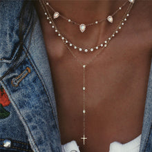 Load image into Gallery viewer, Vintage Multi-element Crystal Necklace For Women Fashion Stone Necklace Multiple Layers Pendant Long Necklaces Boho Gift Jewelry