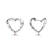 Load image into Gallery viewer, 925 Sterling Silver Earrings Feather Heart Snowflake Earrings for Women Wedding Party Jewelry