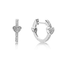 Load image into Gallery viewer, 925 Sterling Silver Earrings Feather Heart Snowflake Earrings for Women Wedding Party Jewelry