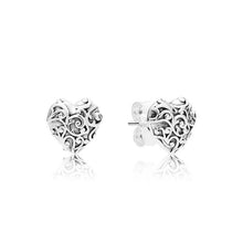 Load image into Gallery viewer, 925 Sterling Silver Earrings Feather Heart Snowflake Earrings for Women Wedding Party Jewelry
