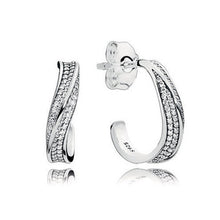 Load image into Gallery viewer, 925 Sterling Silver Earrings Feather Heart Snowflake Earrings for Women Wedding Party Jewelry