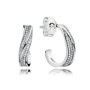 925 Sterling Silver Earrings Feather Heart Snowflake Earrings for Women Wedding Party Jewelry