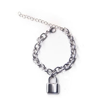 Load image into Gallery viewer, HZ 2019 Cool Lock Cross Punk Rock Chain Adjustable Bracelet Long Chain Silver Alloy Stainless Metal Line for Women Jewelry Party