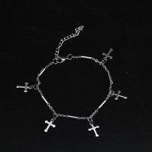 Load image into Gallery viewer, HZ 2019 Cool Lock Cross Punk Rock Chain Adjustable Bracelet Long Chain Silver Alloy Stainless Metal Line for Women Jewelry Party