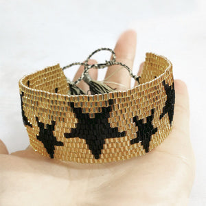 SHINUSBOHO 5X Punk Miyuki Charm Friendship Bracelets Bangles Gothic Rock Gold Rivets Men Jewelry Statement Bracelets for Women
