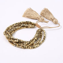 Load image into Gallery viewer, SHINUSBOHO 5X Punk Miyuki Charm Friendship Bracelets Bangles Gothic Rock Gold Rivets Men Jewelry Statement Bracelets for Women
