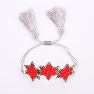 SHINUSBOHO 5X Punk Miyuki Charm Friendship Bracelets Bangles Gothic Rock Gold Rivets Men Jewelry Statement Bracelets for Women